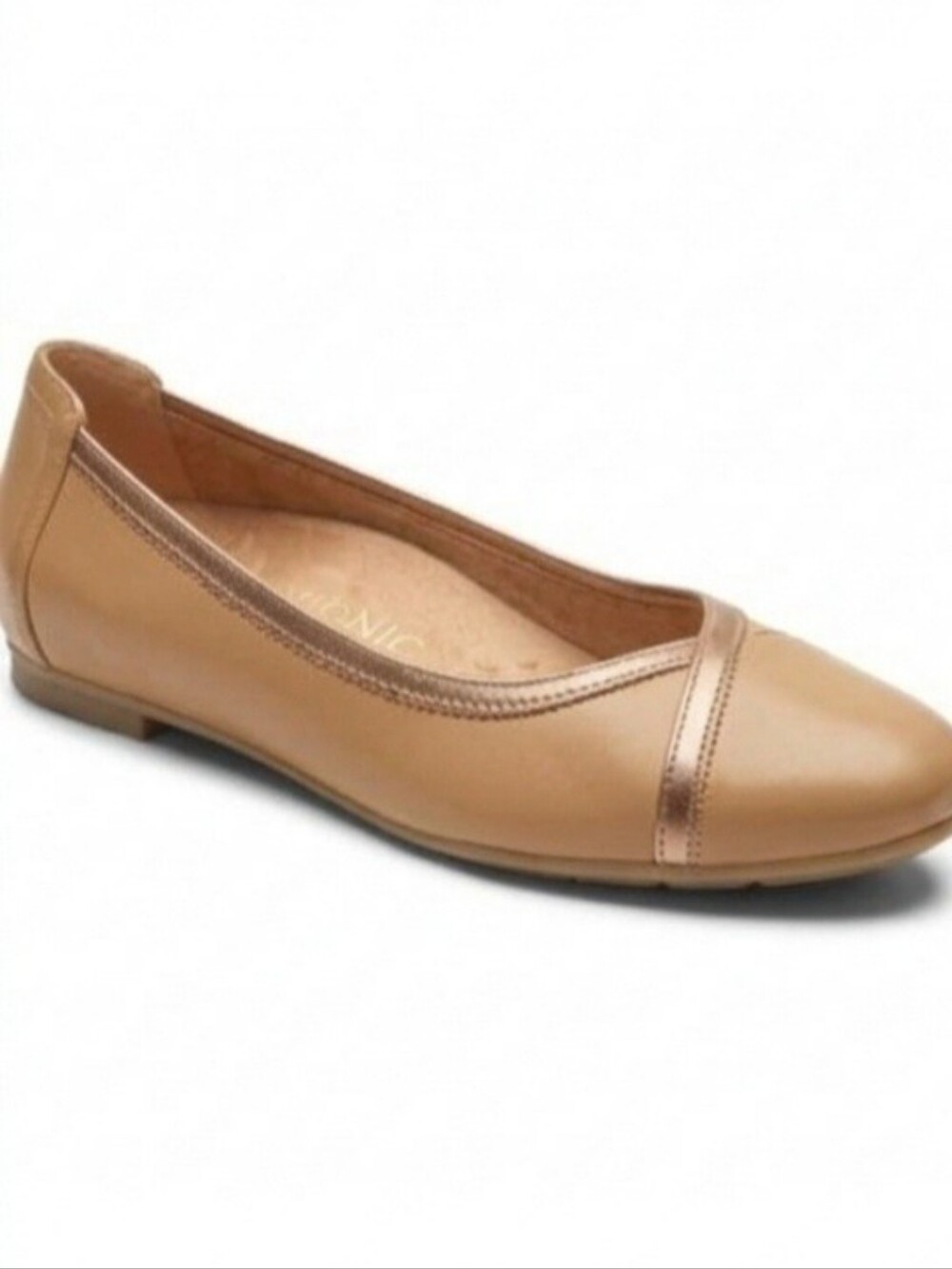 VIONIC Caroll Leather Ballet Flat In Tan Comfort Orthopedic Size 10